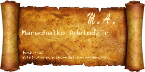 Marschalko Adelmár névjegykártya